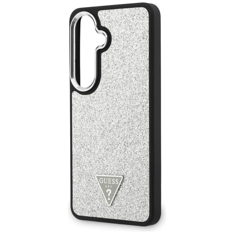 Guess Fixed Glitter Triangle MagSafe - Custodia per Samsung Galaxy S26 (Argento) - 6