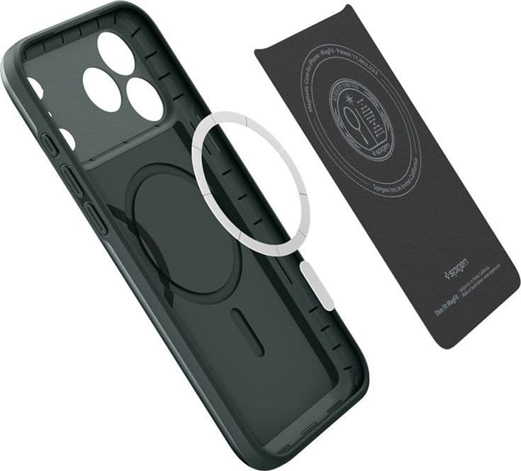 Spigen Thin Fit Mag MagSafe - Custodia per iPhone 18 Pro / 17 Pro (Verde Abisso) - 5
