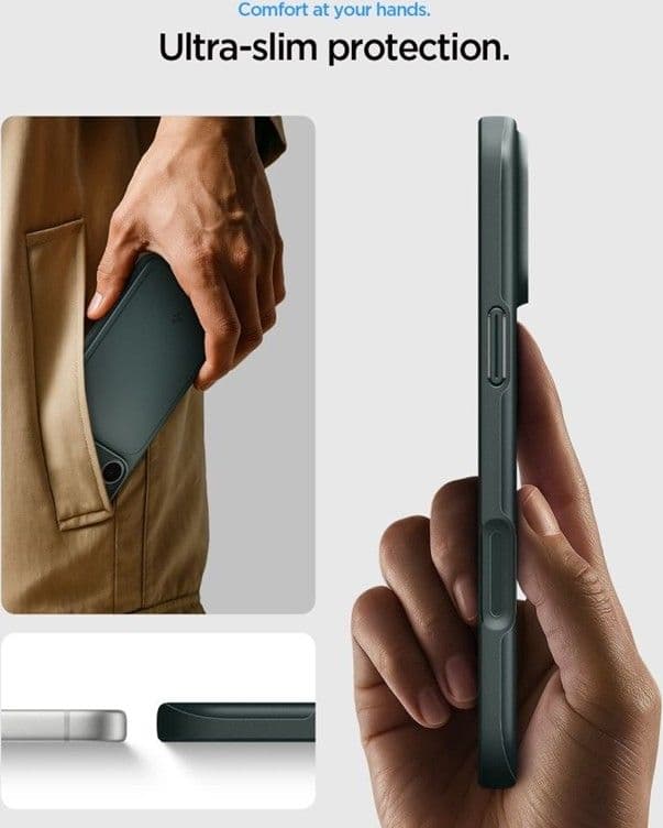 Spigen Thin Fit Mag MagSafe - Custodia per iPhone 18 Pro / 17 Pro (Verde Abisso) - 7