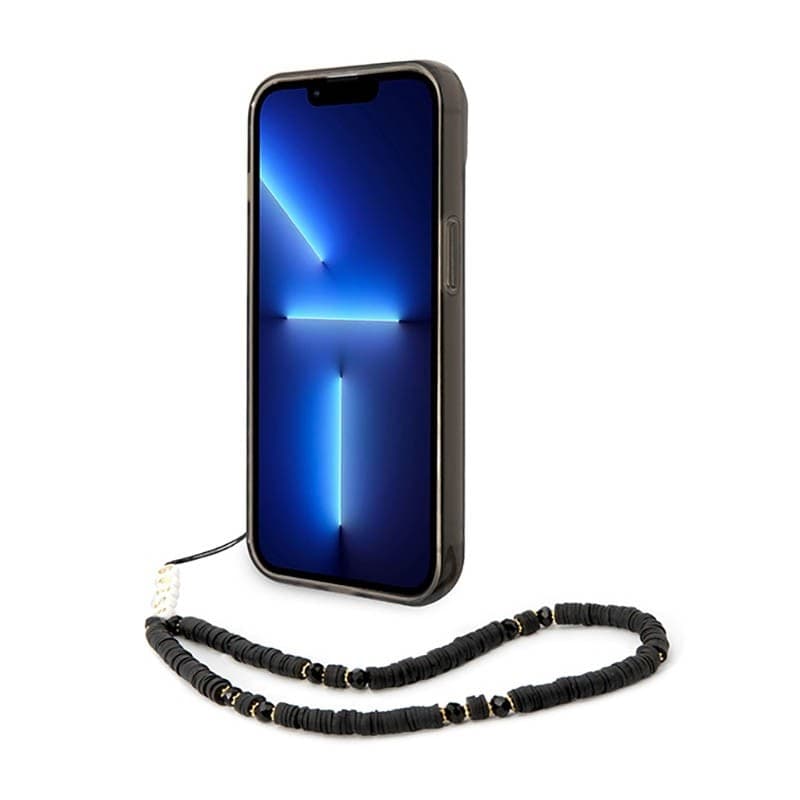 Guess Translucent Pearl Strap - Case for iPhone 14 (Black) - 4