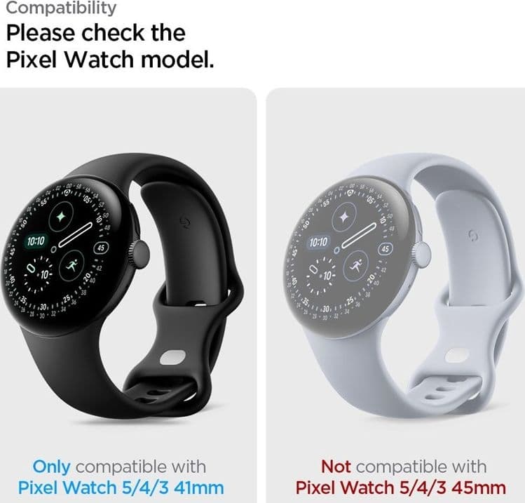 Spigen Elite Shield EZ Fit Confezione da 2 - Pellicola in idrogel per Google Pixel Watch 3 / 4 / 5 41 mm (2 pezzi) - 5