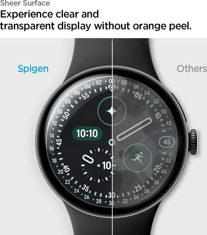 Spigen Elite Shield EZ Fit Confezione da 2 - Pellicola in idrogel per Google Pixel Watch 3 / 4 / 5 41 mm (2 pezzi) - 9