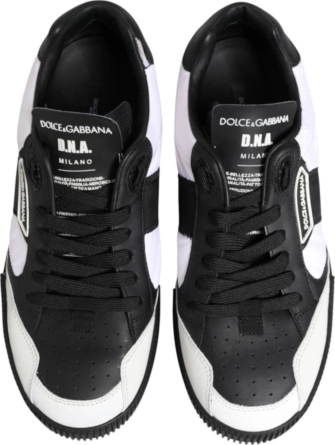 Dolce & Gabbana Black White MIAMI Low Top Men Sneakers Shoes - 3