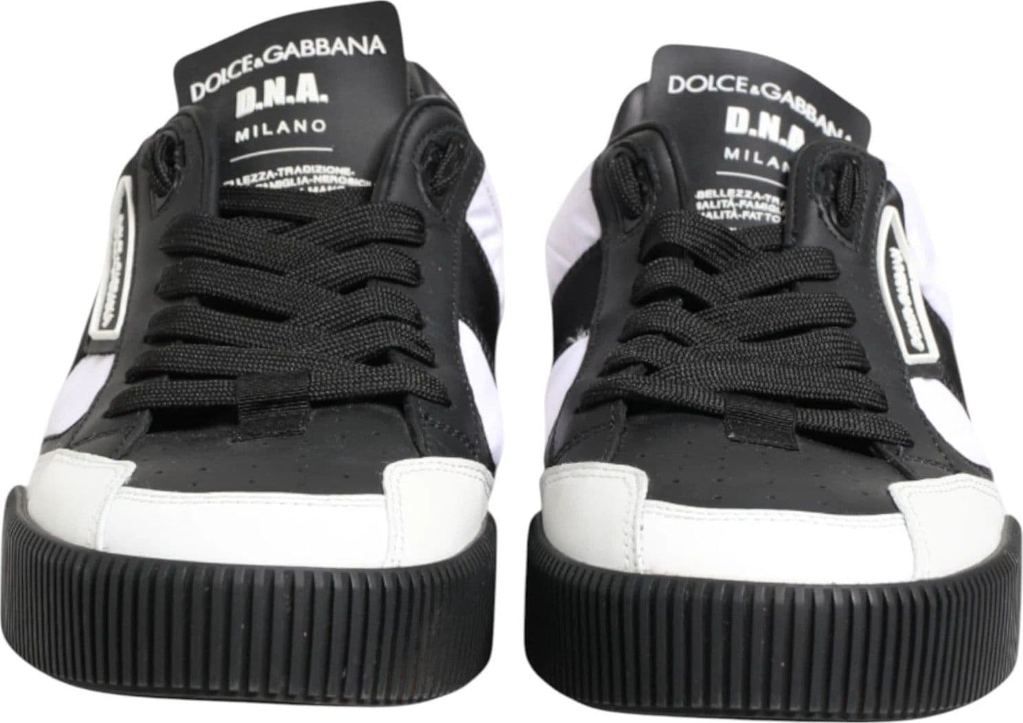 Dolce & Gabbana Black White MIAMI Low Top Men Sneakers Shoes - 5