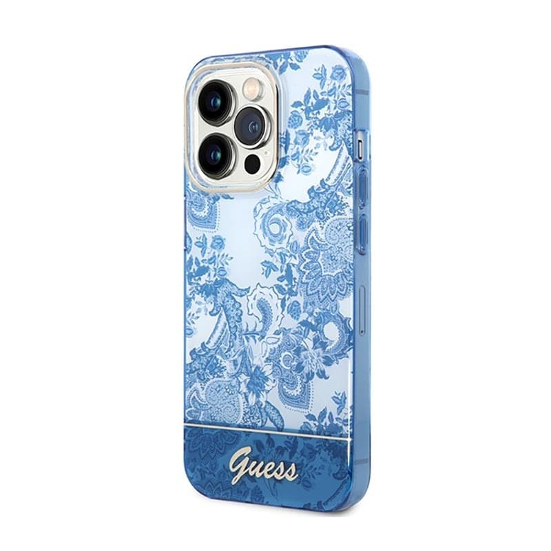 Guess Porcelain Collection - Case for iPhone 14 Pro Max (Blue) - 2