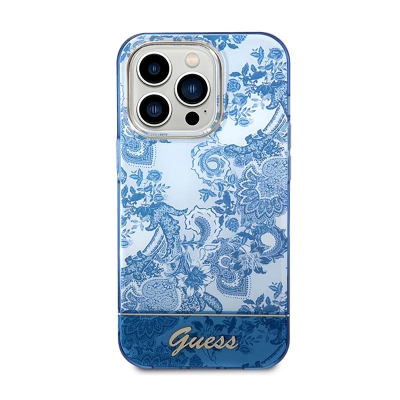 Guess Porcelain Collection - Case for iPhone 14 Pro Max (Blue) - 3