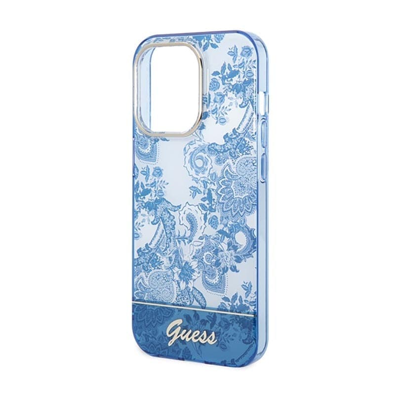 Guess Porcelain Collection - Case for iPhone 14 Pro Max (Blue) - 6