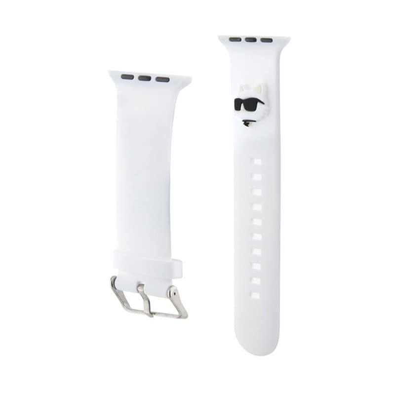 Karl Lagerfeld 3D Rubber Choupette Head NFT - Strap for Apple Watch 42/44/45/49 mm (white) - 3