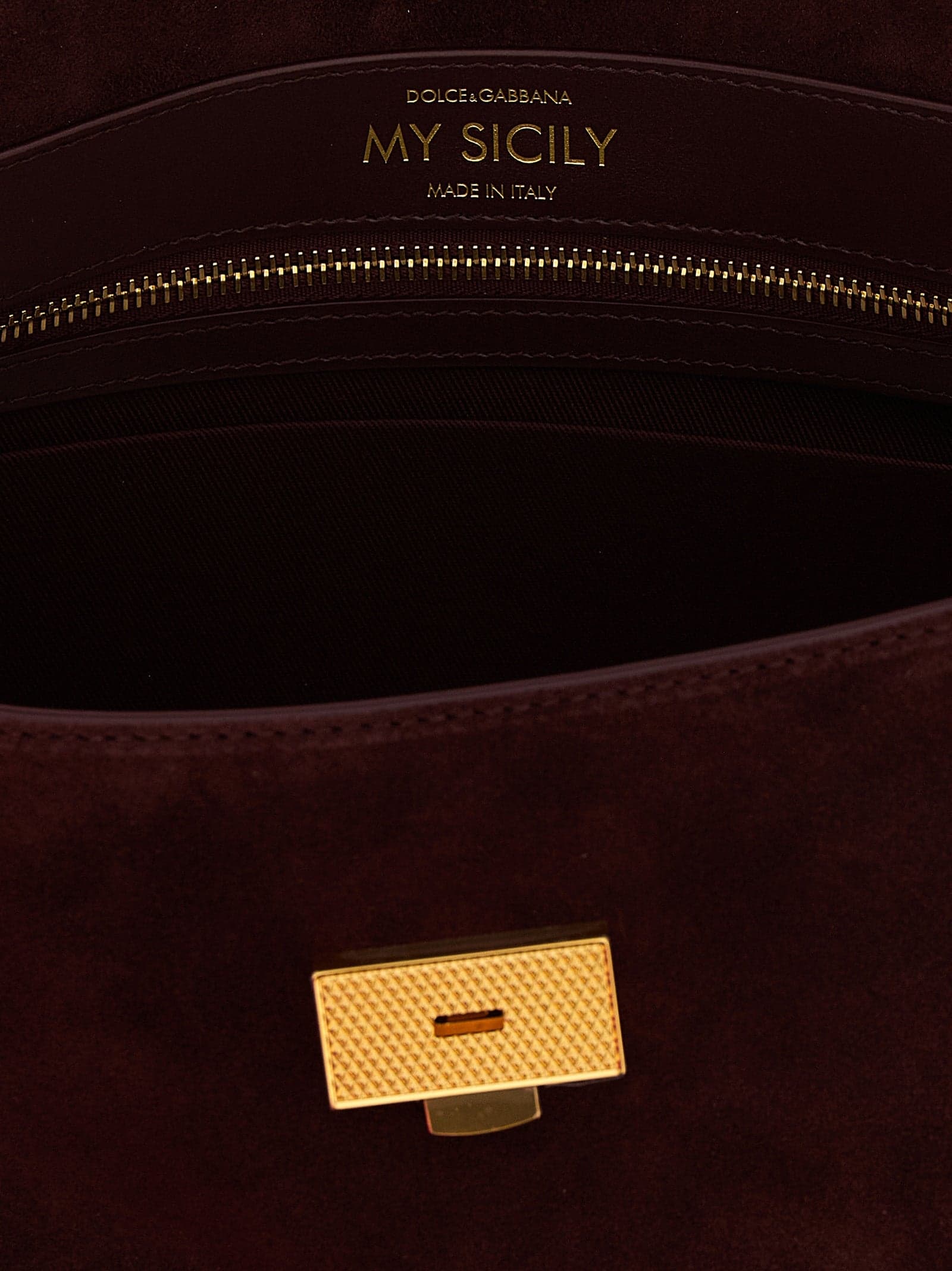Dolce & Gabbana Bordeaux Calfskin Handbag - 4