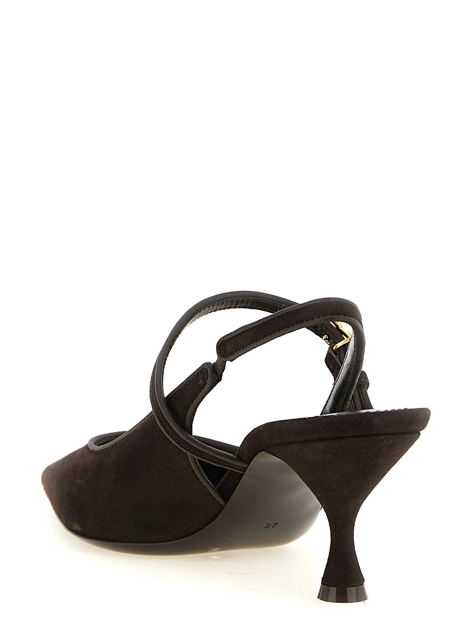 Dolce & Gabbana Brown Goatskin Mid Heel Pumps - 3