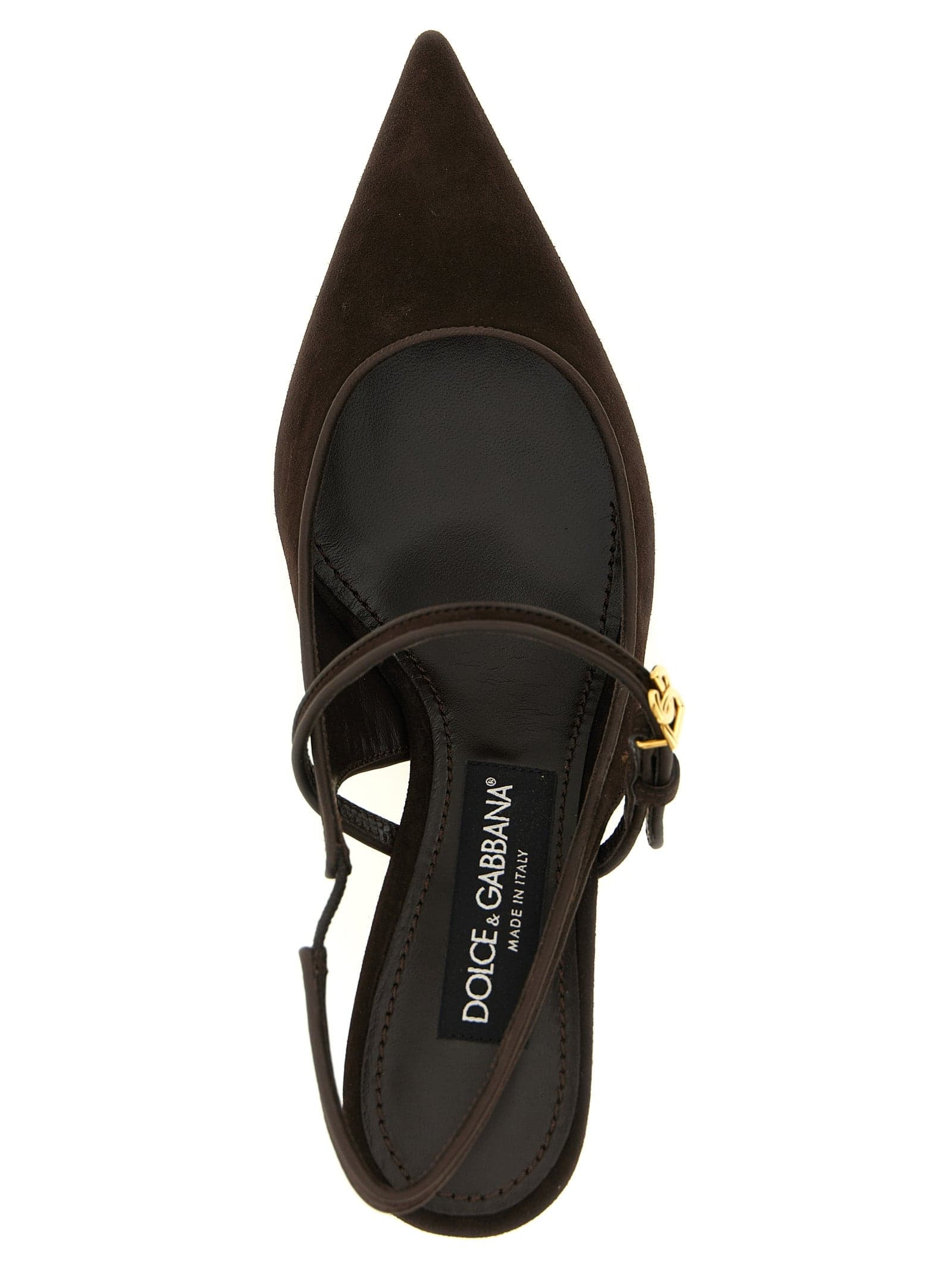 Dolce & Gabbana Brown Goatskin Mid Heel Pumps - 4