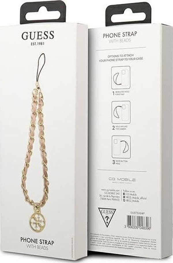 Guess Phone Strap Chain Metal 4G Charms - 4