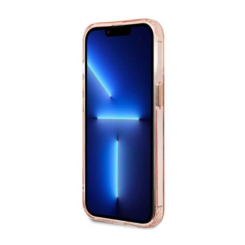 Guess Gold Outline Translucent MagSafe - Case for iPhone 13 Pro (Pink) - 13