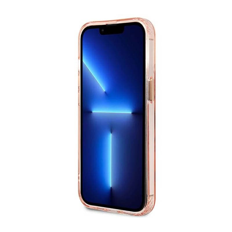 Guess Gold Outline Translucent MagSafe - Case for iPhone 13 Pro (Pink) - 5