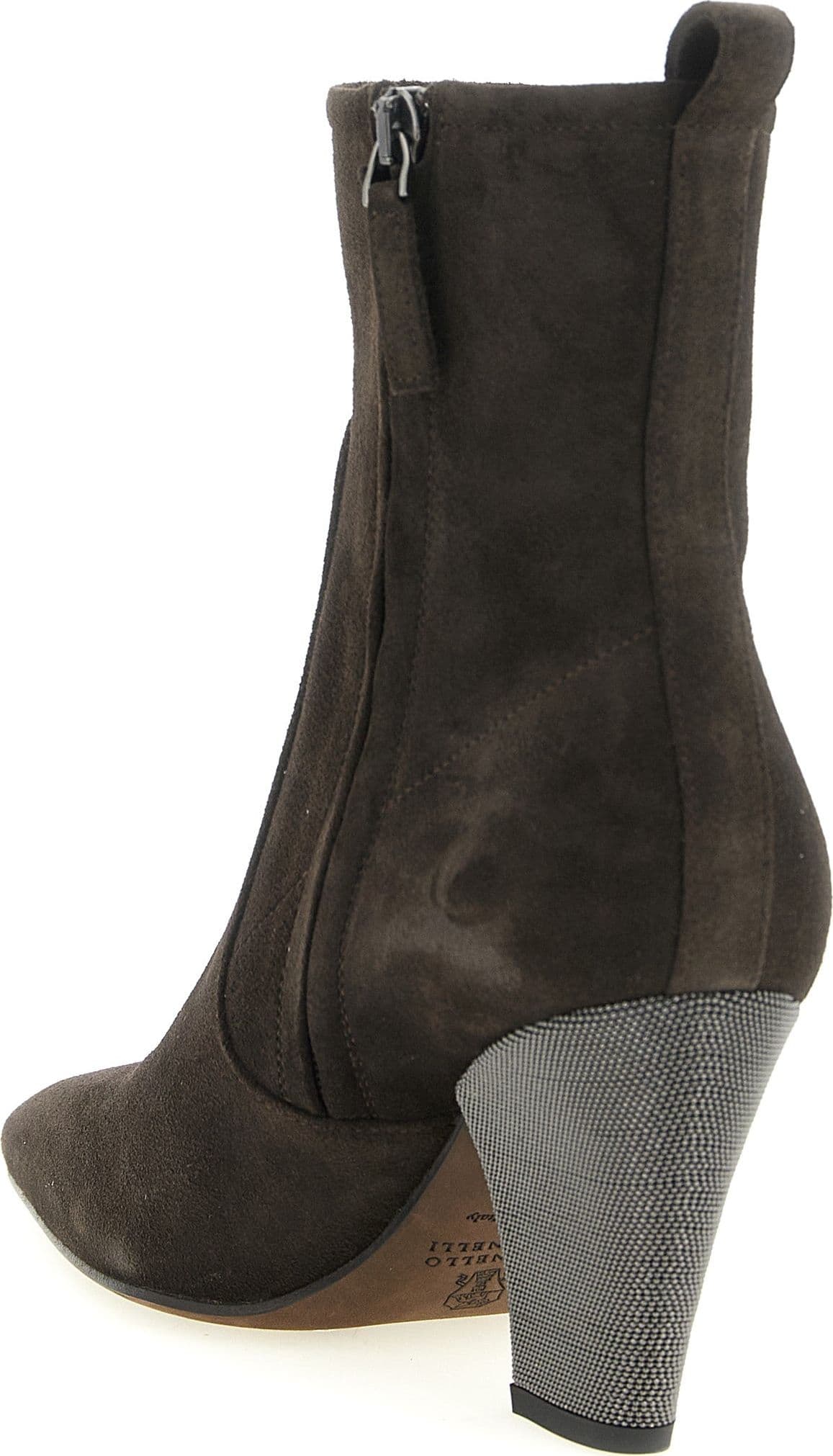 Brunello Cucinelli Brown Calfskin Ankle Boots - 3