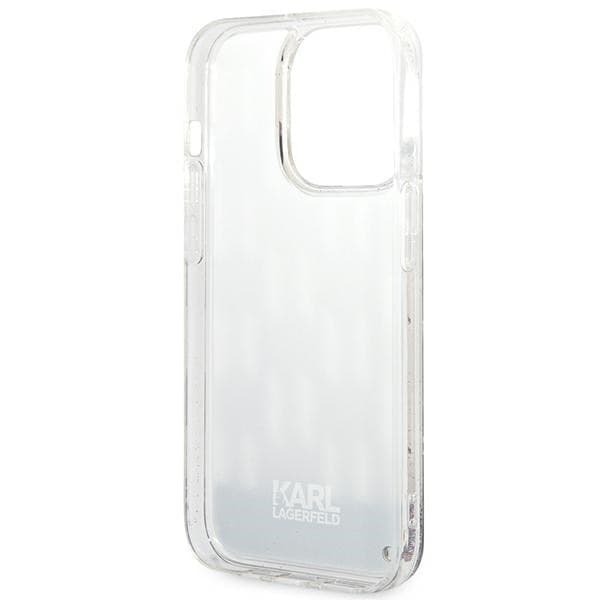Karl Lagerfeld Monogram Liquid Glitter - Case for iPhone 14 Pro Max (Silver) - 7