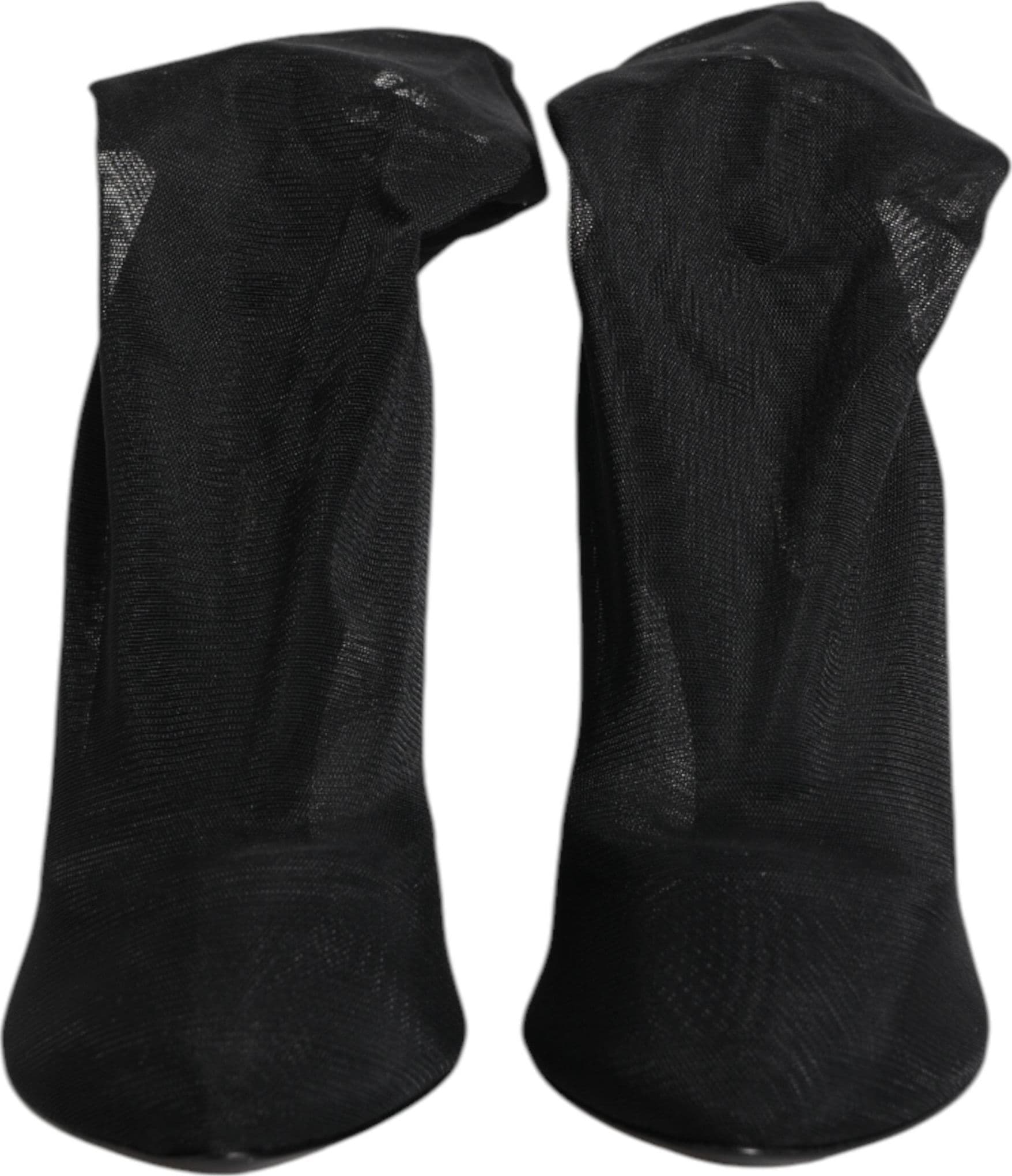 Dolce & Gabbana Black Silk Stretch Mesh Sock Boots Shoes - 2