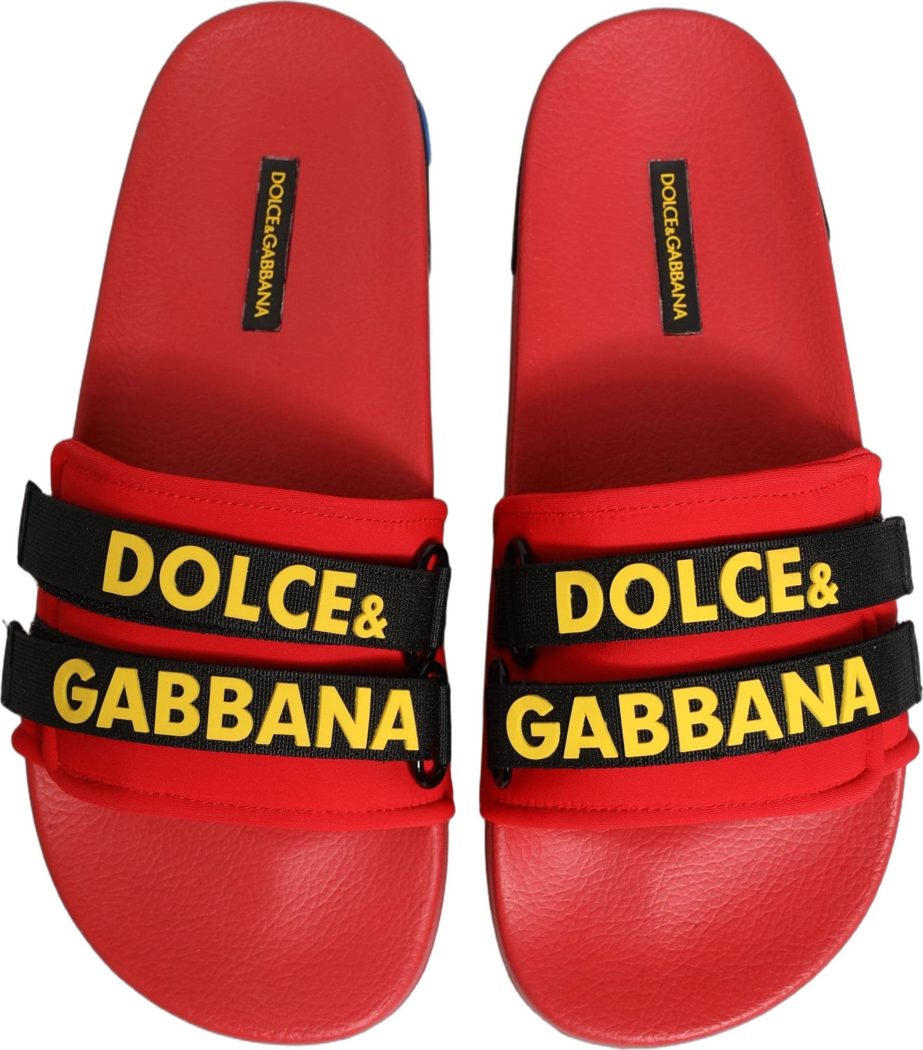 Dolce & Gabbana Red Neoprene Slides Flats Beachwear Shoes - 6