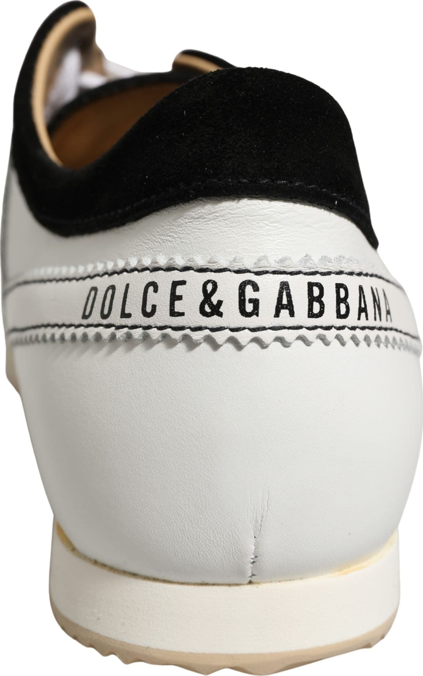 Dolce & Gabbana Black White Leather Suede Low Top Sneakers Shoes - 7