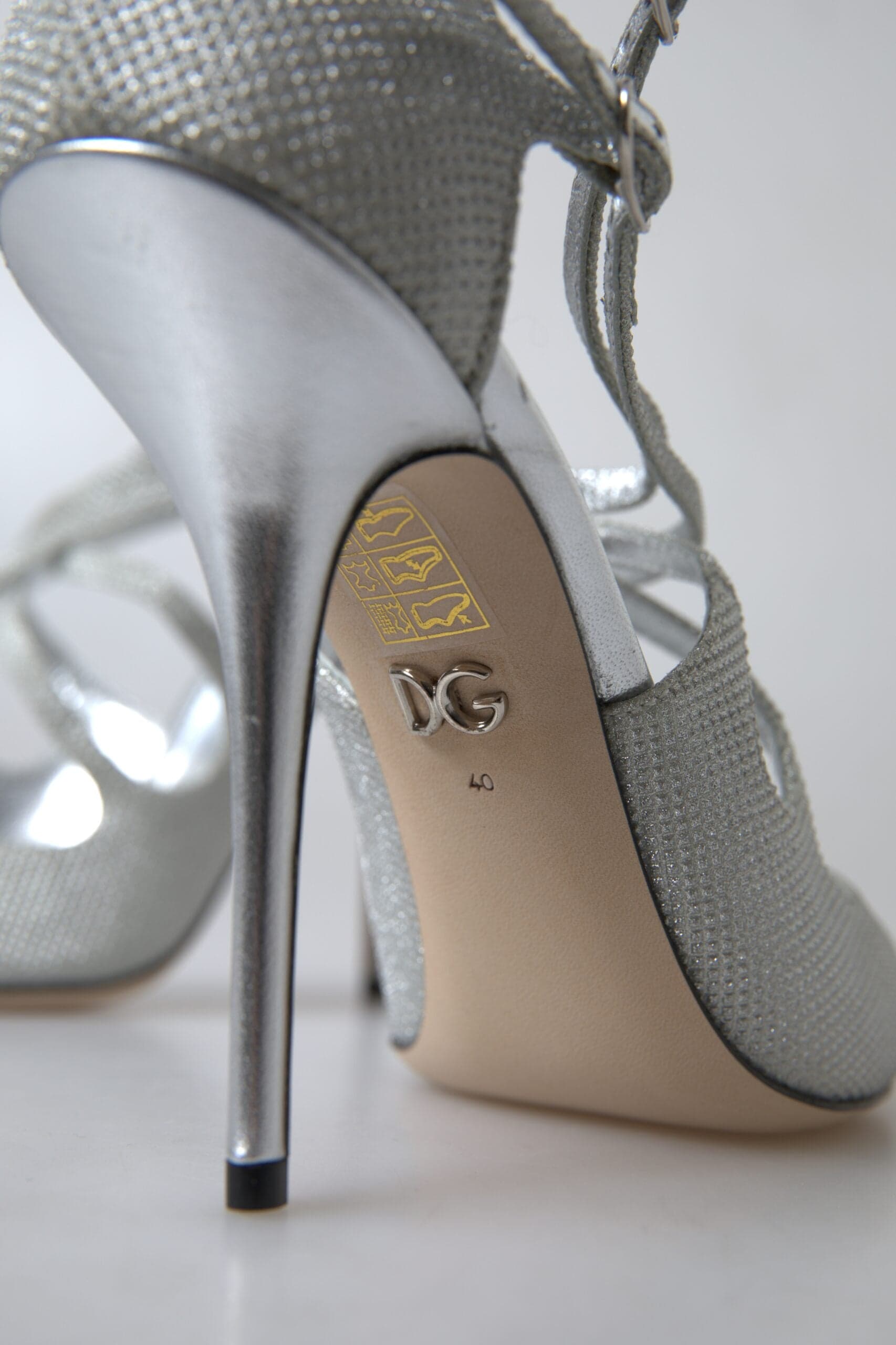 Dolce & Gabbana Silver Shimmers Sandals Heel Pumps Shoes - 2