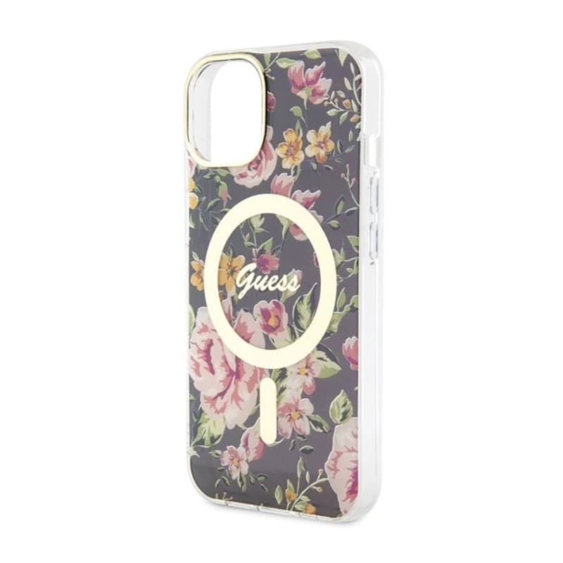 Guess Flower MagSafe - Case for iPhone 14 (Black) - 6