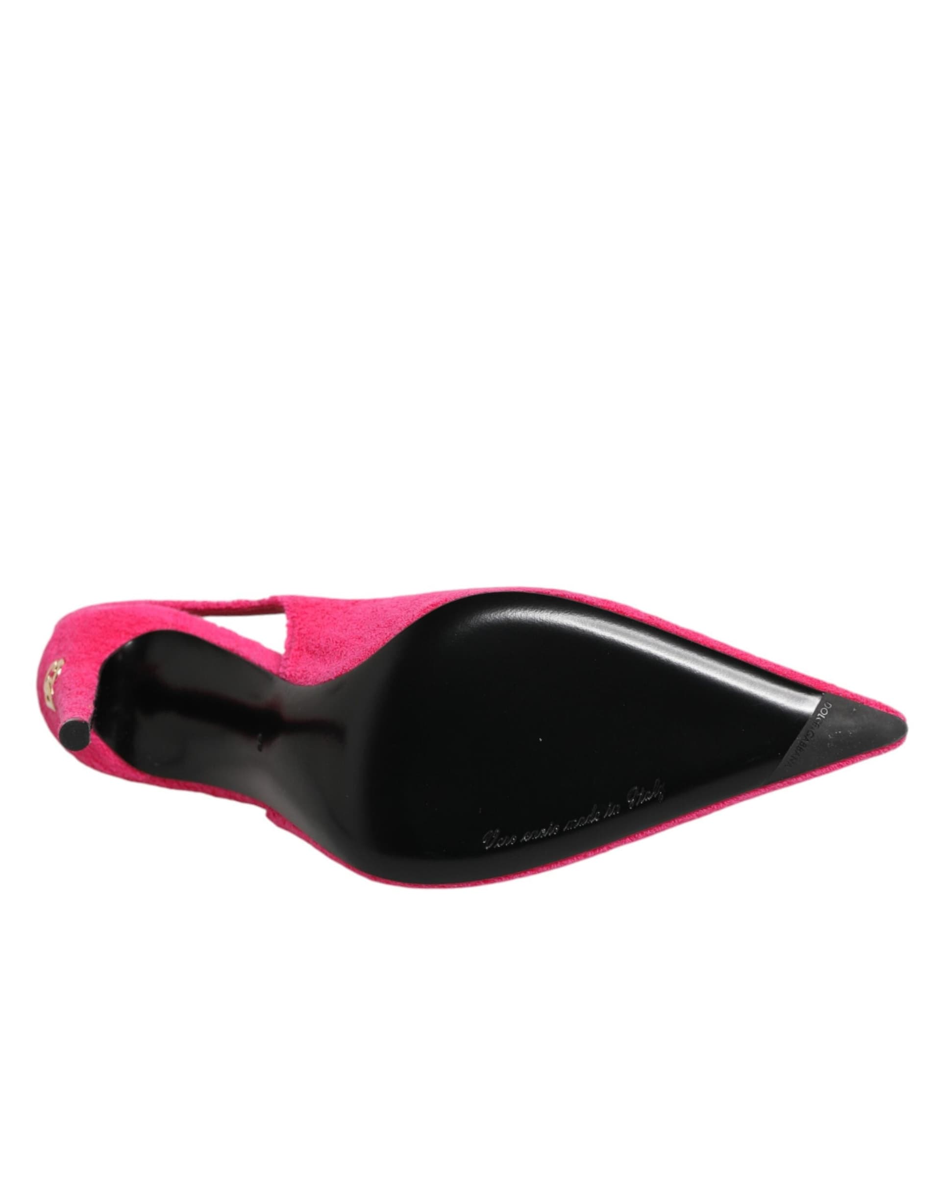 Dolce & Gabbana Pink Terry Cloth High Heels Slingback Shoes - 8