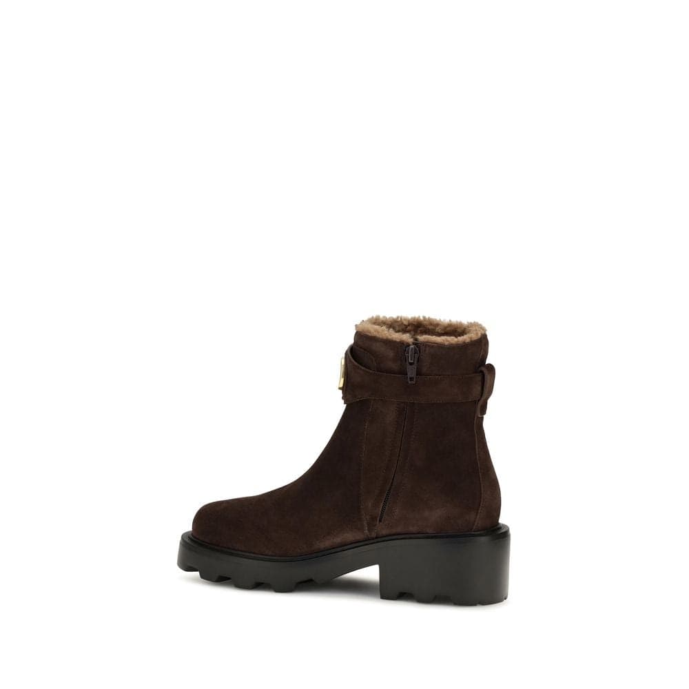 Valentino Garavani Brown Calf Leather Bos Taurus Ankle Boots - 3