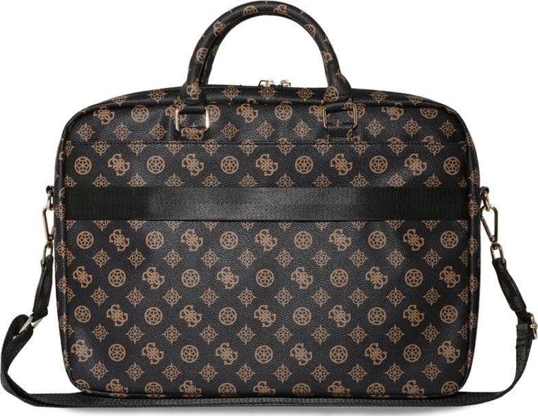 Guess 4G Peony Front Pocket Zipper Triangle Logo - Laptop Bag 16" (black) - 2
