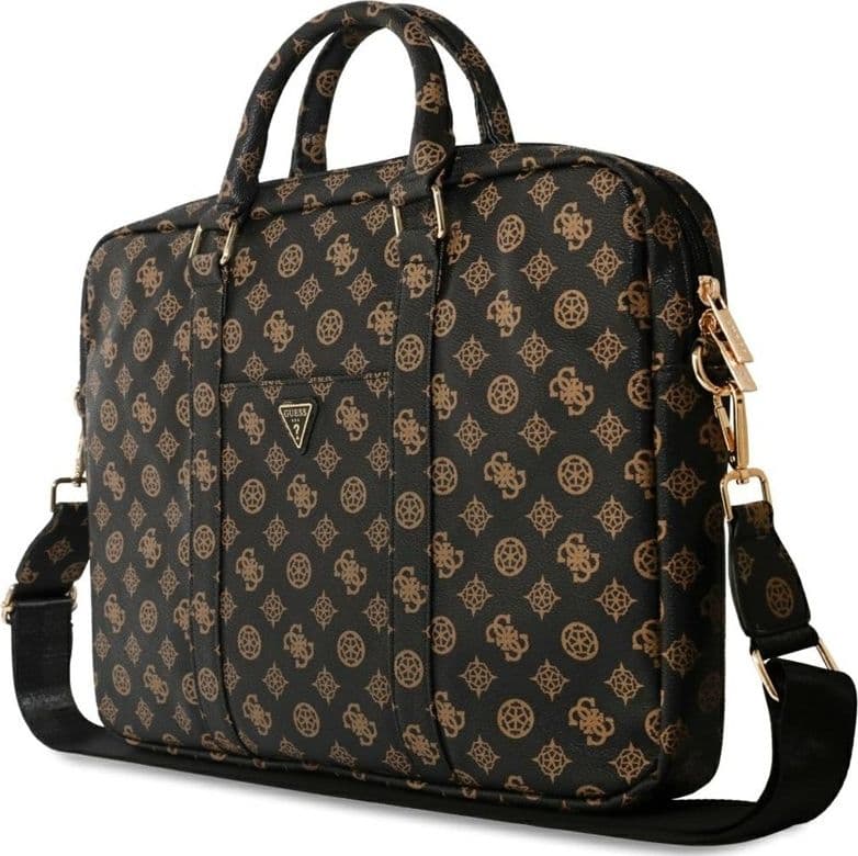 Guess 4G Peony Front Pocket Zipper Triangle Logo - Laptop Bag 16" (black) - 3
