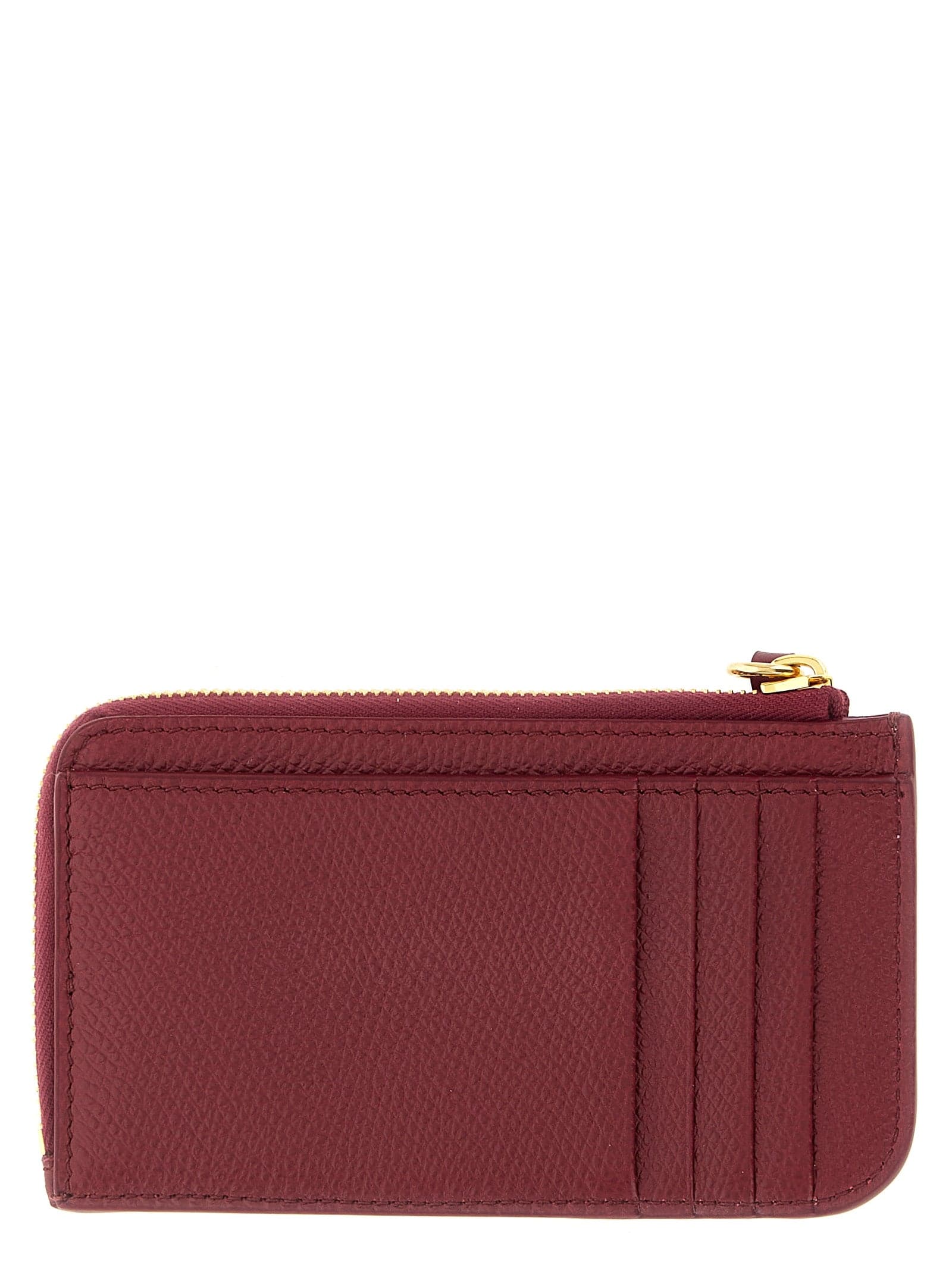 Valentino Garavani Bordeaux Lamb Leather Cardholder - 2