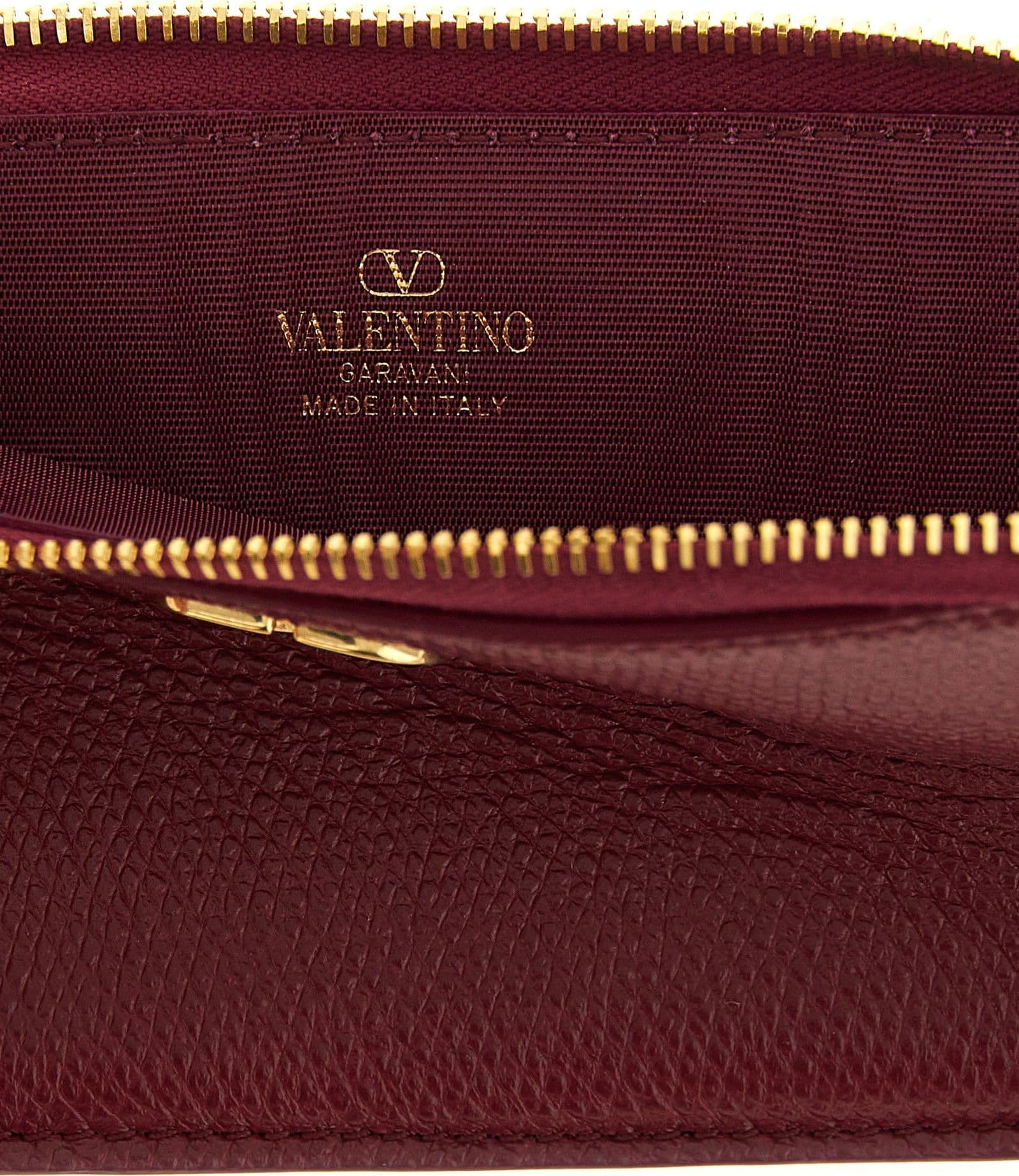 Valentino Garavani Bordeaux Lamb Leather Cardholder - 3