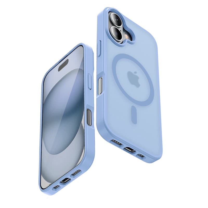 Custodia Crong Hybrid Matte Magnetic - MagSafe per iPhone 17 (blu) - 2