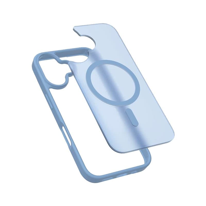 Custodia Crong Hybrid Matte Magnetic - MagSafe per iPhone 17 (blu) - 3