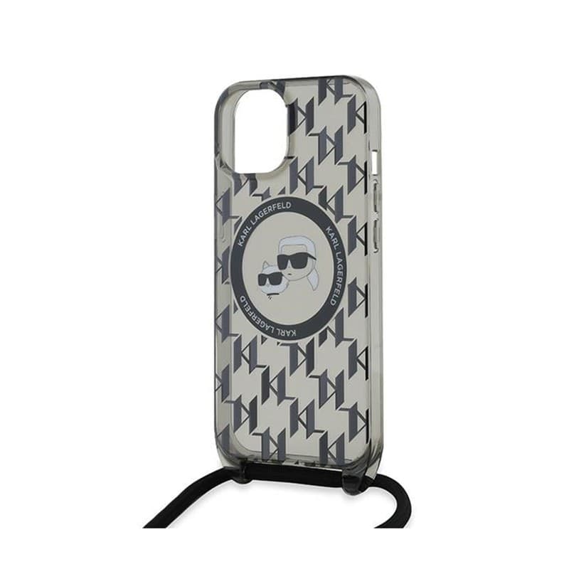 Karl Lagerfeld IML Crossbody Monogram Karl & Choupette Head MagSafe - Case for iPhone 15 / 14 / 13 (Black) - 5