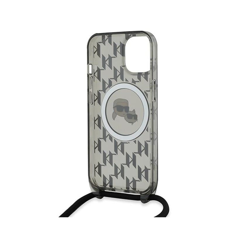 Karl Lagerfeld IML Crossbody Monogram Karl & Choupette Head MagSafe - Case for iPhone 15 / 14 / 13 (Black) - 6