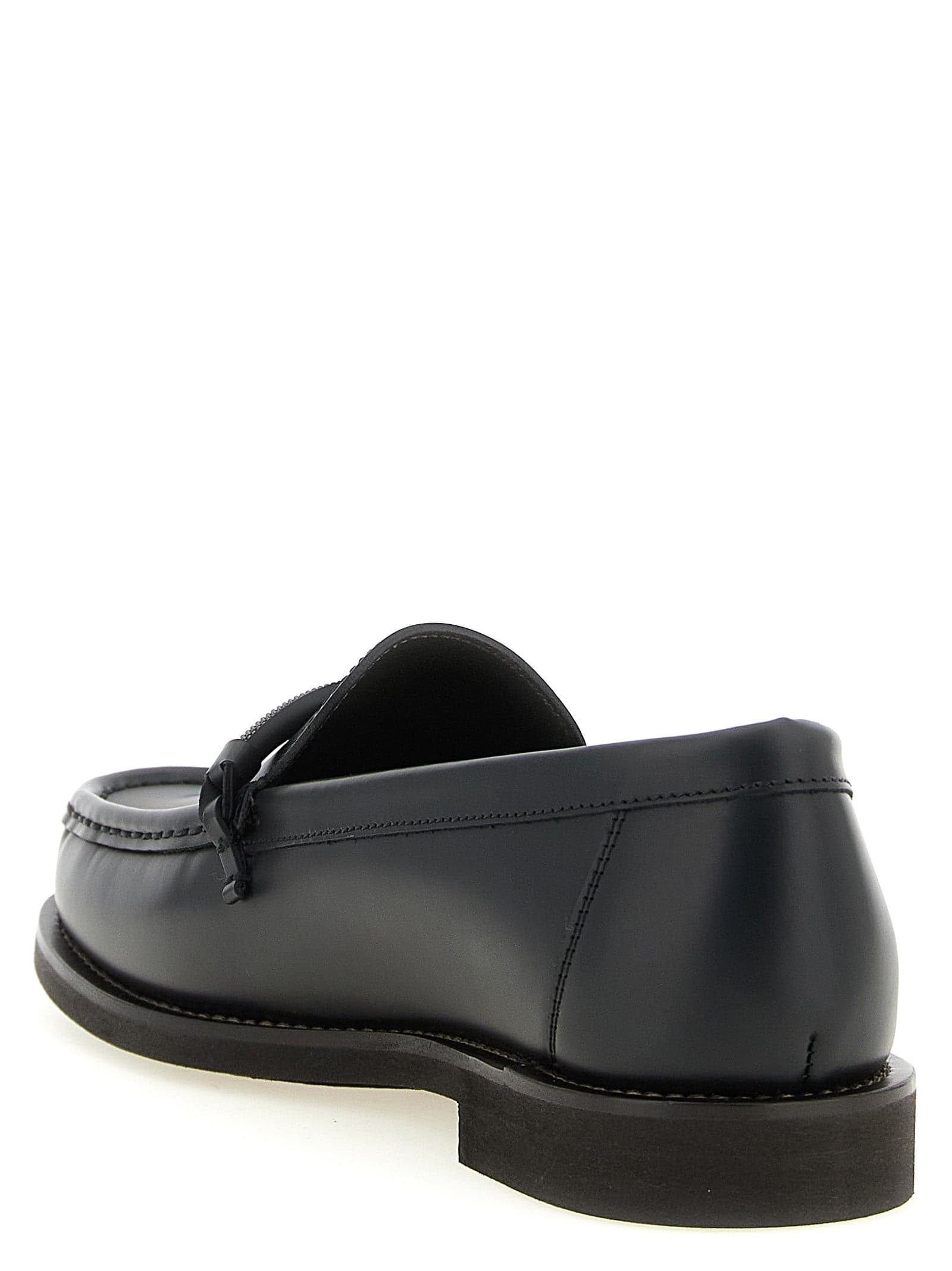 Brunello Cucinelli Black Calfskin Slip-On Loafers - 3