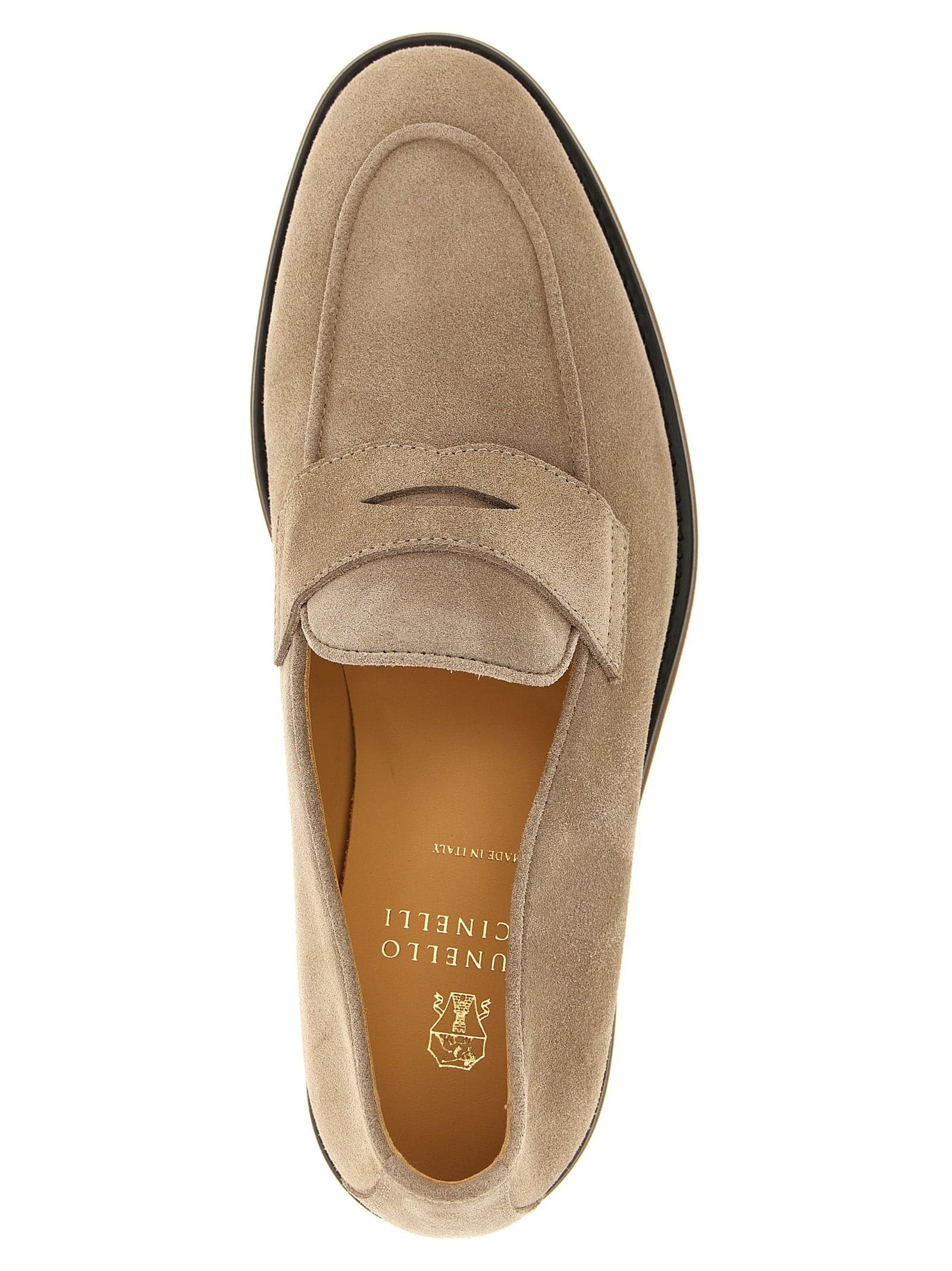 Brunello Cucinelli Gray Calfskin Slip-On Loafers - 4