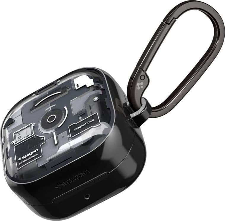 Spigen Ultra Hybrid - Custodia per Samsung Galaxy Buds 4 / 4 Pro (Zero One Black) - 5