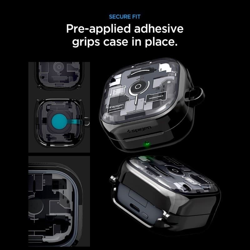 Spigen Ultra Hybrid - Custodia per Samsung Galaxy Buds 4 / 4 Pro (Zero One Black) - 9