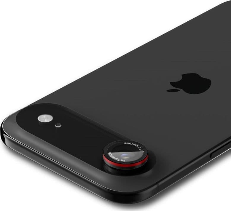 Spigen Optik Pro L-Series Glas.TR EZ Fit 2-Pack – Lens Protective Glass for iPhone Air (2 pcs) (Black / Red) - 4