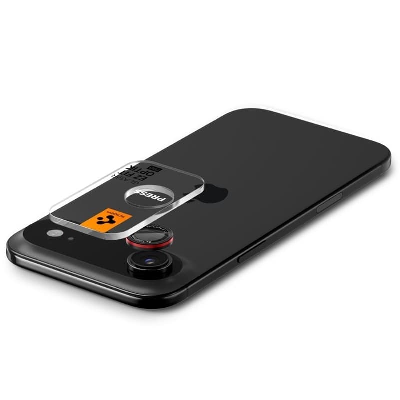Spigen Optik Pro L-Series Glas.TR EZ Fit 2-Pack – Lens Protective Glass for iPhone Air (2 pcs) (Black / Red) - 5