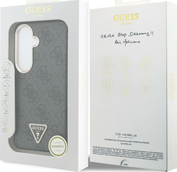 Guess 4G Triangle Logo MagSafe - Custodia per Samsung Galaxy S26 (Nero) - 8