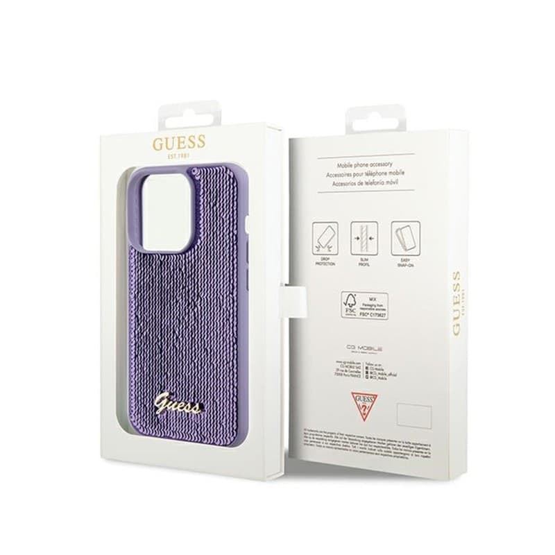 Guess Sequin Script Metal - iPhone 14 Pro Max Case (purple) - 8
