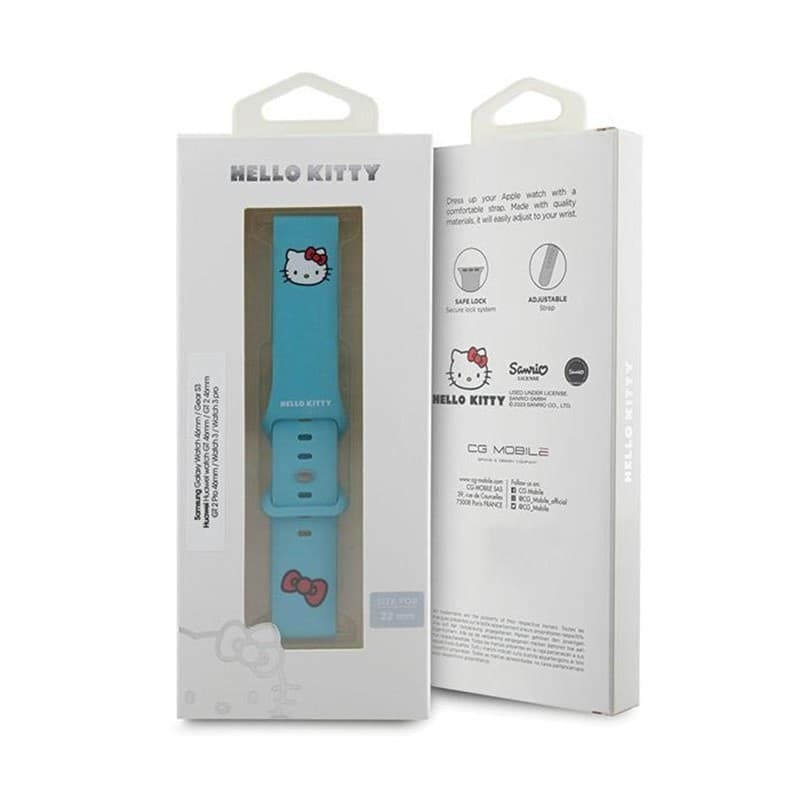 Hello Kitty Silicone Kitty Head - Universal strap for smartwatch 22 mm (blue) - 4