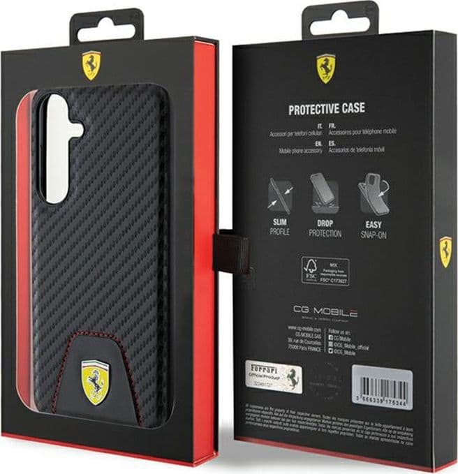 Ferrari Carbon Stitched Bottom - Case for Samsung Galaxy S24+ (black) - 8