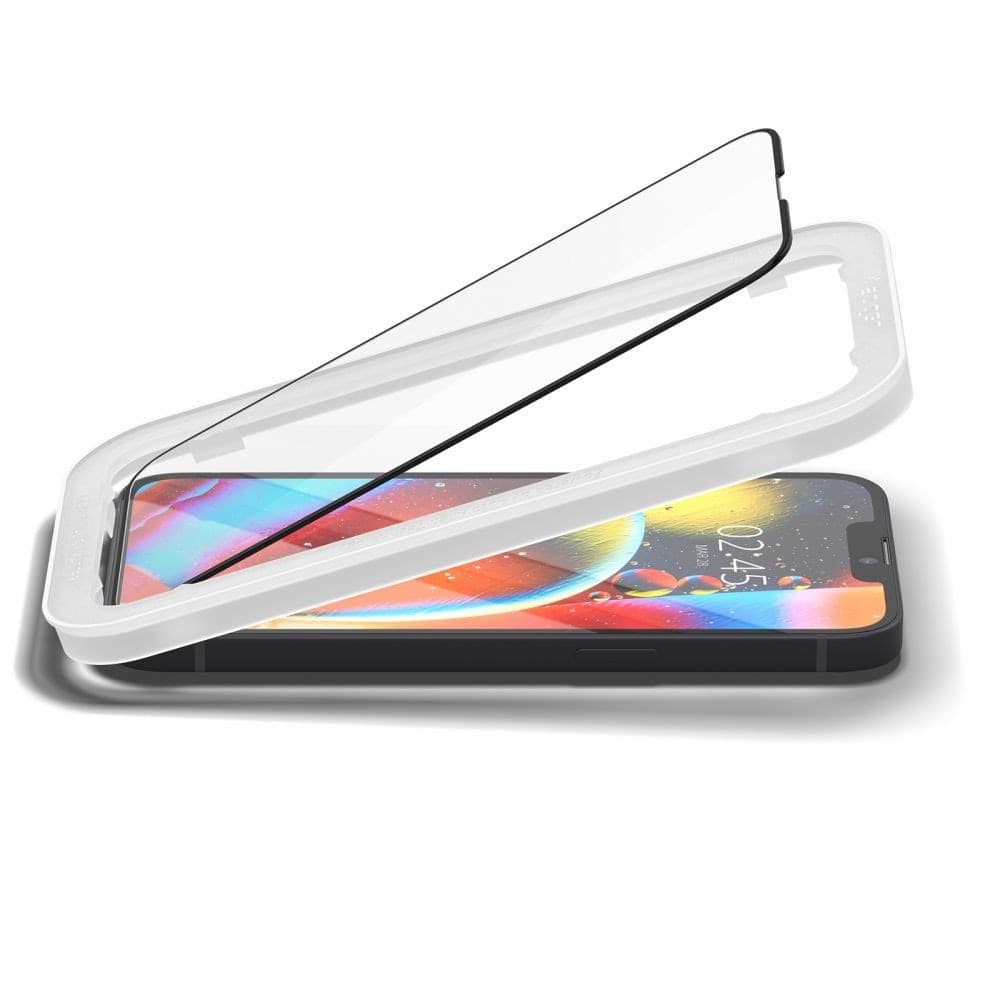 Spigen Alm Glass FC 2-Pack - Vetro temperato per iPhone 17e / 16e / 14 / 13 / 13 Pro 2 pezzi (cornice nera) - 5