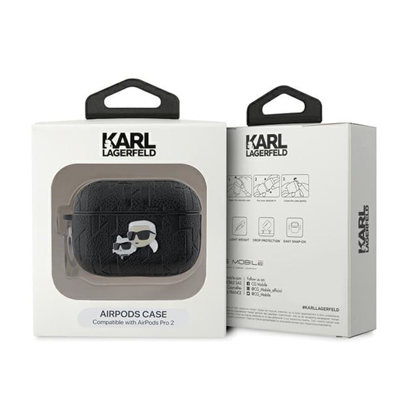 Karl Lagerfeld Monogram Karl & Choupette Head - AirPods Pro 2 Case (black) - 4