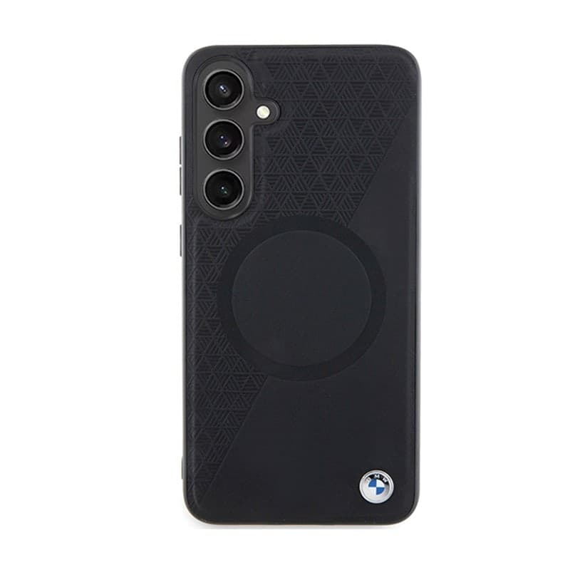 BMW Leather Half Textured & Circle MagSafe - Case for Samsung Galaxy S24 (Black) - 3