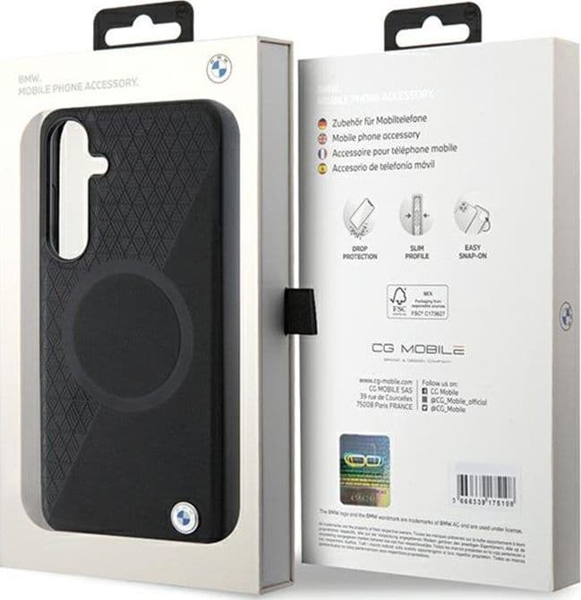 BMW Leather Half Textured & Circle MagSafe - Case for Samsung Galaxy S24 (Black) - 8