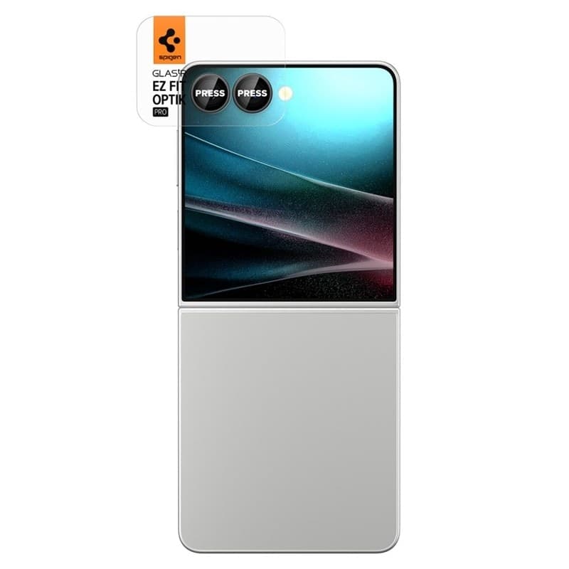 Spigen Optik Pro HD GLAS.TR EZ Fit Camera Protector 2-Pack - Lens Protector for Samsung Galaxy Z Flip 7 (Black) - 2